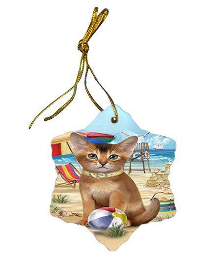 Pet Friendly Beach Abyssinian Cat Star Porcelain Ornament SPOR54149