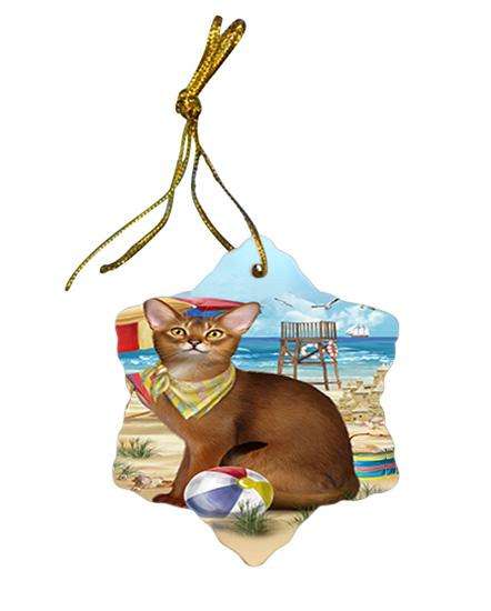 Pet Friendly Beach Abyssinian Cat Star Porcelain Ornament SPOR54151