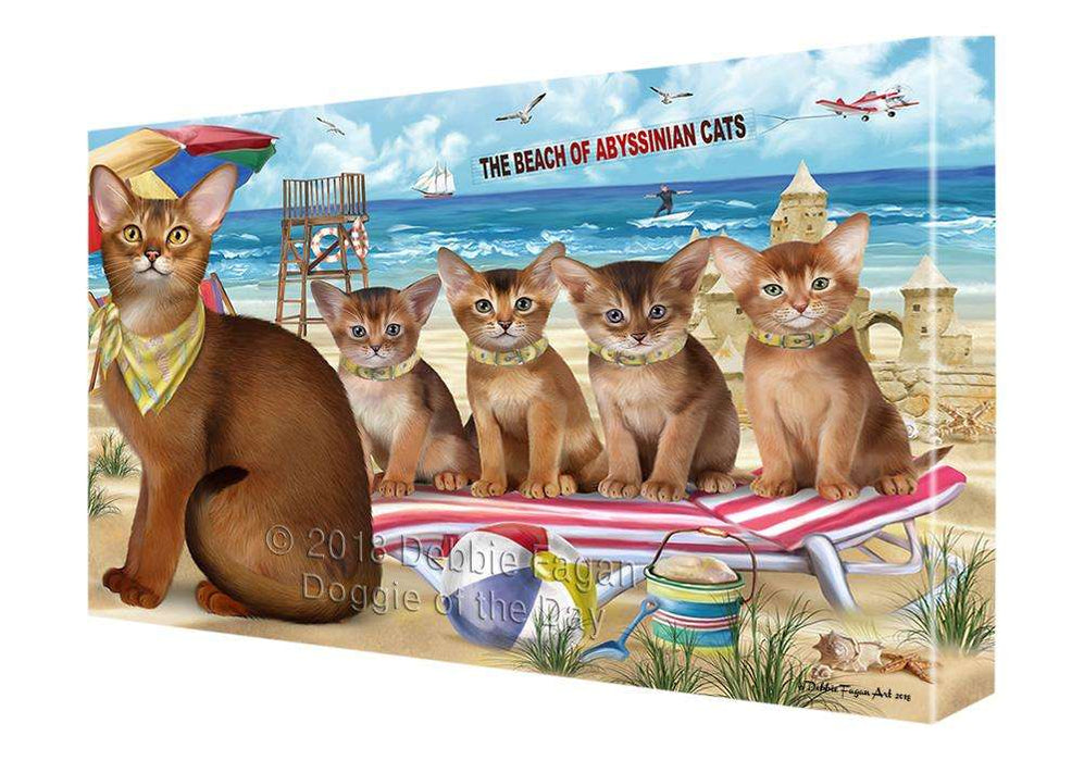 Pet Friendly Beach Abyssinian Cats Canvas Print Wall Art Décor CVS105245
