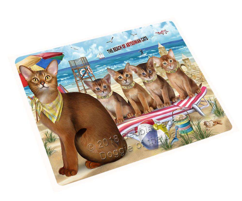 Pet Friendly Beach Abyssinian Cats Large Refrigerator / Dishwasher Magnet RMAG85812