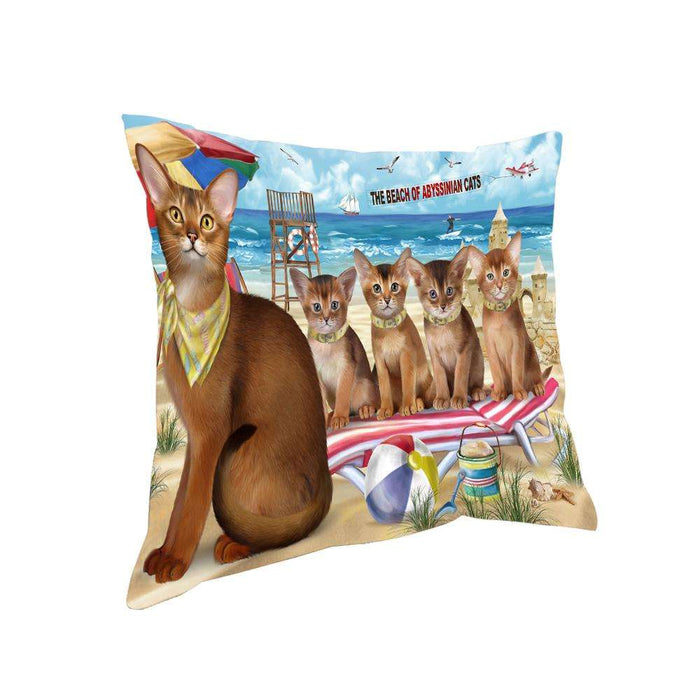 Pet Friendly Beach Abyssinian Cats Pillow PIL73244
