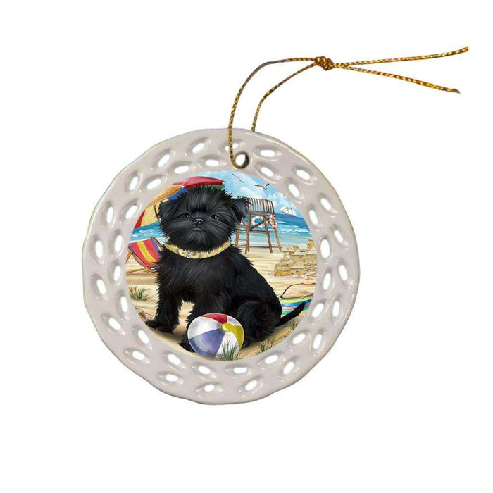 Pet Friendly Beach Affenpinscher Dog Ceramic Doily Ornament DPOR49933