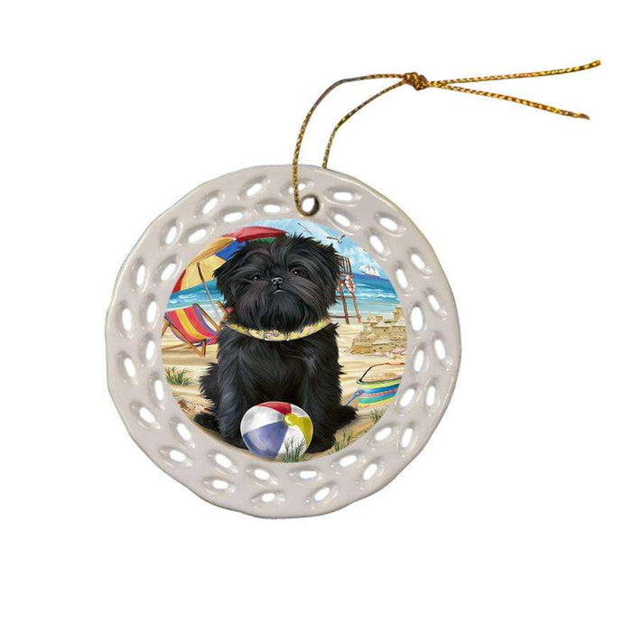 Pet Friendly Beach Affenpinscher Dog Ceramic Doily Ornament DPOR49935