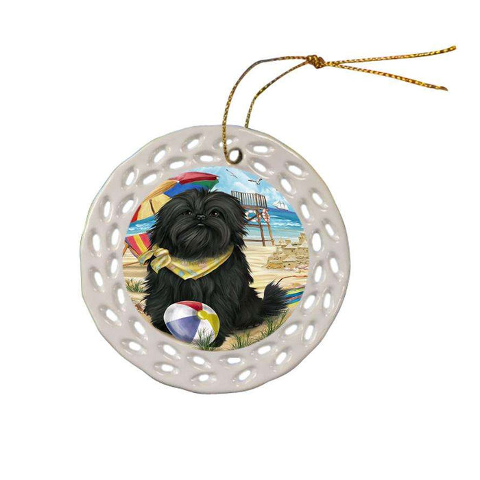 Pet Friendly Beach Affenpinscher Dog Ceramic Doily Ornament DPOR49937