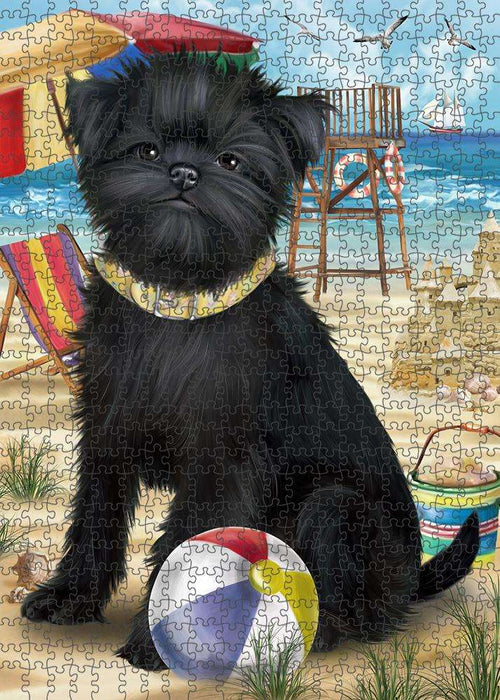 Pet Friendly Beach Affenpinscher Dog Puzzle with Photo Tin PUZL53505