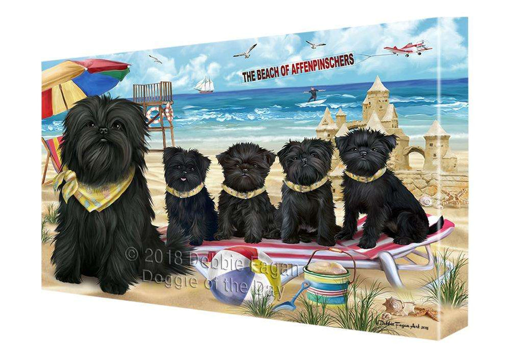 Pet Friendly Beach Affenpinschers Dog Canvas Wall Art CVS65176