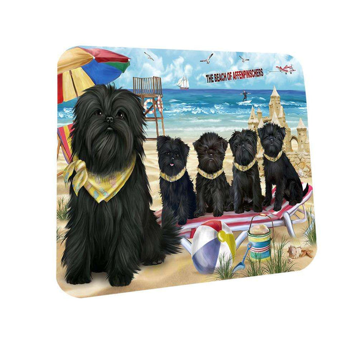 Pet Friendly Beach Affenpinschers Dog Coasters Set of 4 CST49895