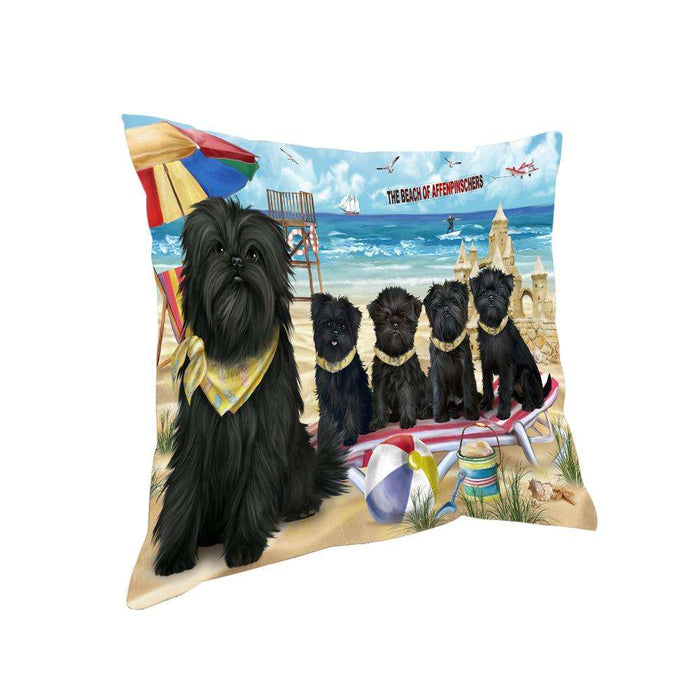 Pet Friendly Beach Affenpinschers Dog Pillow PIL55600