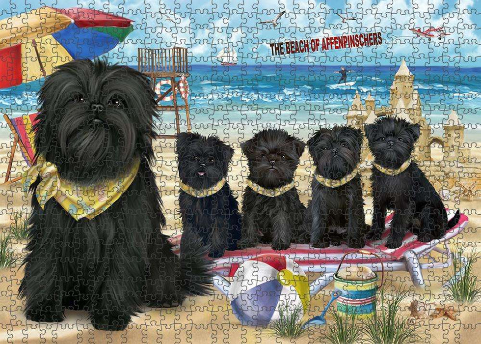 Pet Friendly Beach Affenpinschers Dog Puzzle with Photo Tin PUZL53514