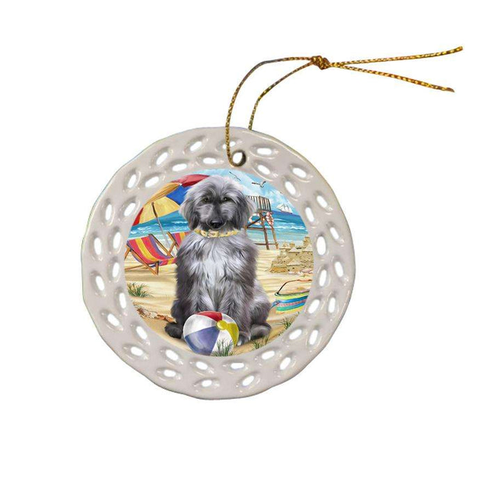 Pet Friendly Beach Afghan Hound Dog Ceramic Doily Ornament DPOR49942