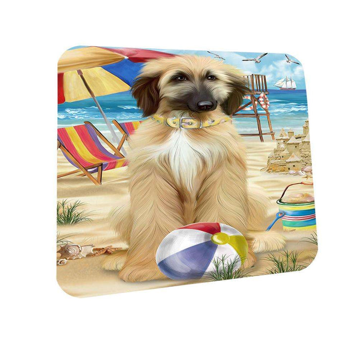 Pet Friendly Beach Afghan Hound Dog Coasters Set of 4 CST49897