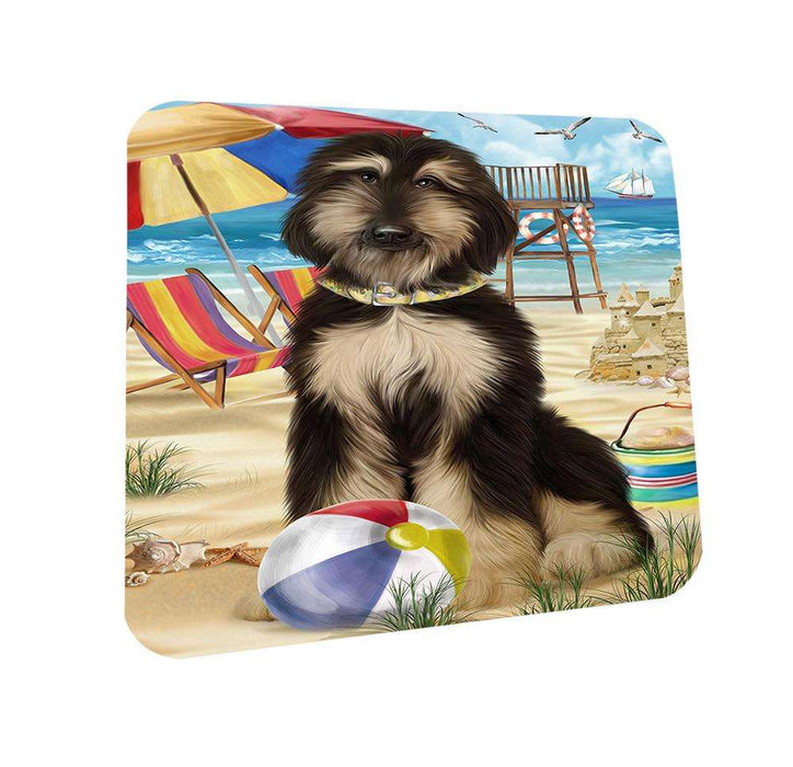 Pet Friendly Beach Afghan Hound Dog Coasters Set of 4 CST49898