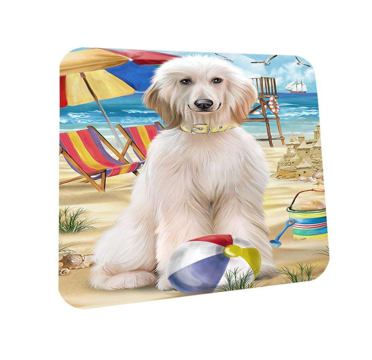 Pet Friendly Beach Afghan Hound Dog Coasters Set of 4 CST49899