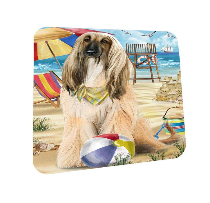 Pet Friendly Beach Afghan Hound Dog Coasters Set of 4 CST49902