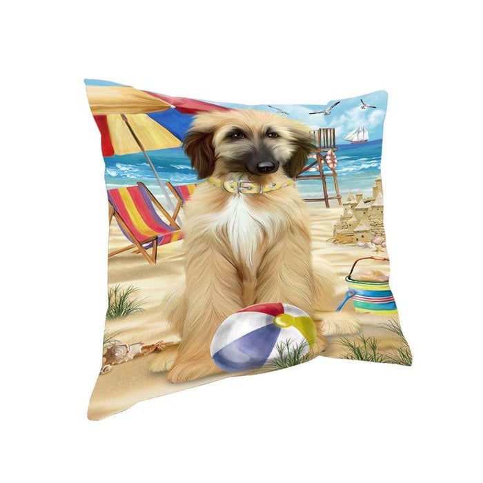 Pet Friendly Beach Afghan Hound Dog Pillow PIL55608