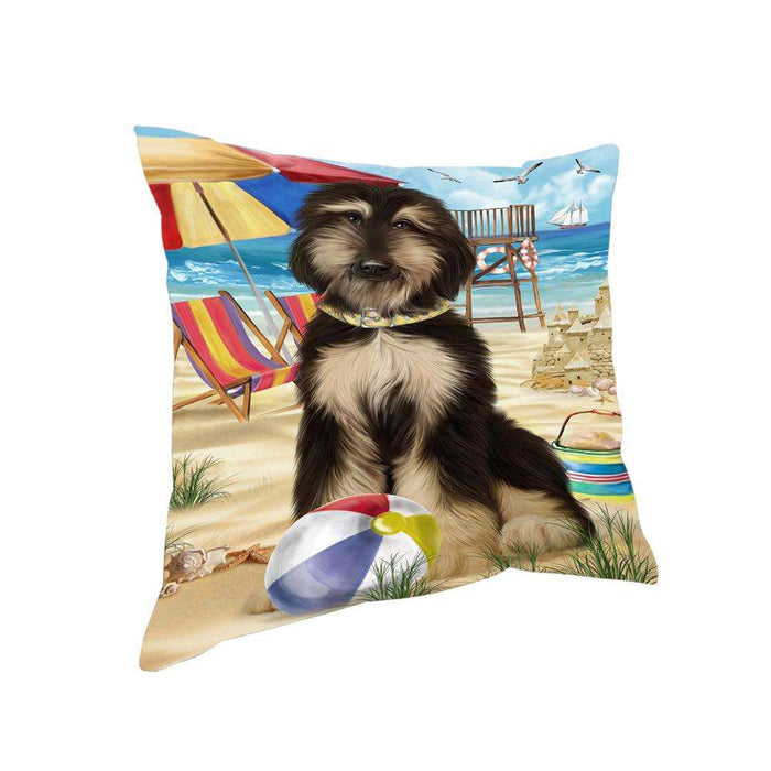 Pet Friendly Beach Afghan Hound Dog Pillow PIL55612