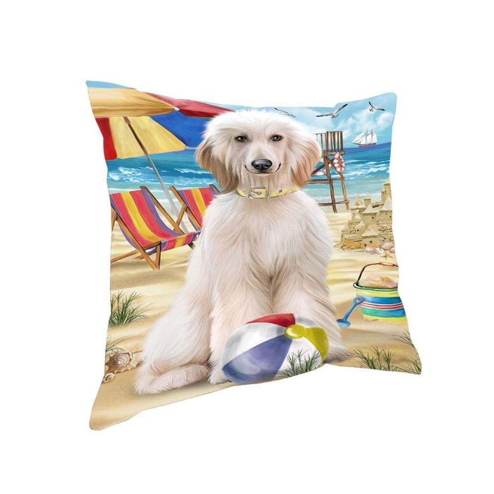 Pet Friendly Beach Afghan Hound Dog Pillow PIL55616