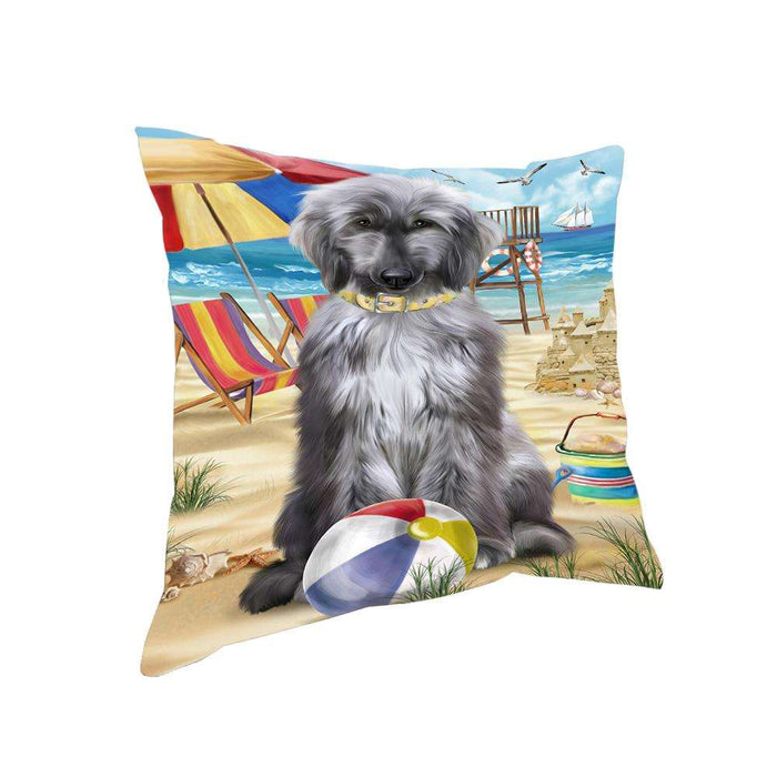Pet Friendly Beach Afghan Hound Dog Pillow PIL55624