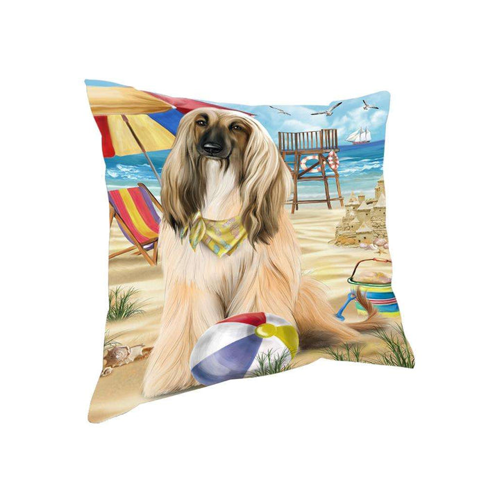 Pet Friendly Beach Afghan Hound Dog Pillow PIL55628