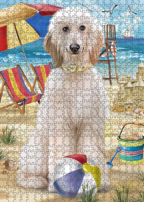 Pet Friendly Beach Afghan Hound Dog Puzzle with Photo Tin PUZL53526