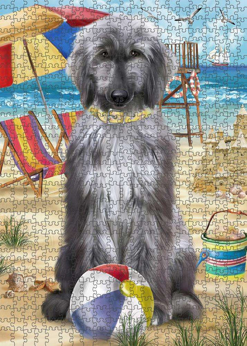 Pet Friendly Beach Afghan Hound Dog Puzzle with Photo Tin PUZL53532