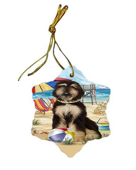 Pet Friendly Beach Afghan Hound Dog Star Porcelain Ornament SPOR49931