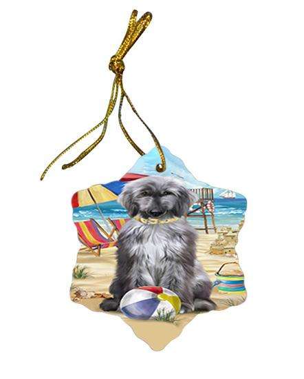 Pet Friendly Beach Afghan Hound Dog Star Porcelain Ornament SPOR49934