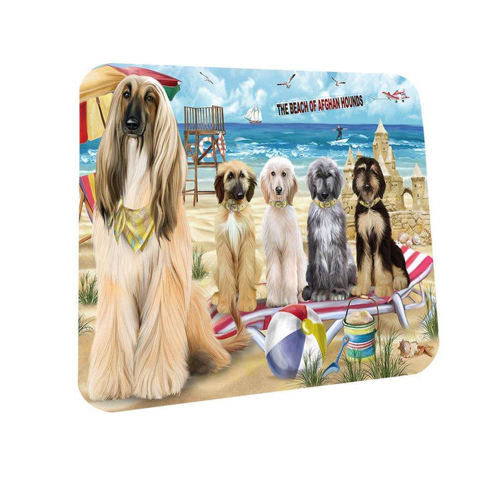 Pet Friendly Beach Afghan Hounds Dog Coasters Set of 4 CST49900