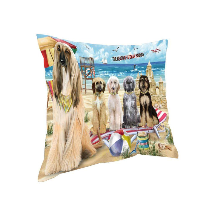 Pet Friendly Beach Afghan Hounds Dog Pillow PIL55620