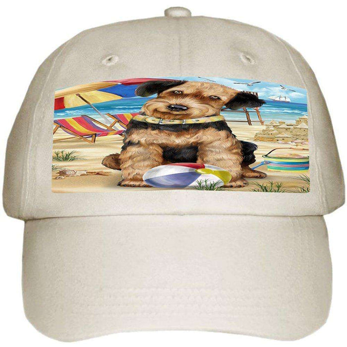 Pet Friendly Beach Airedale Terrier Dog Ball Hat Cap HAT49536