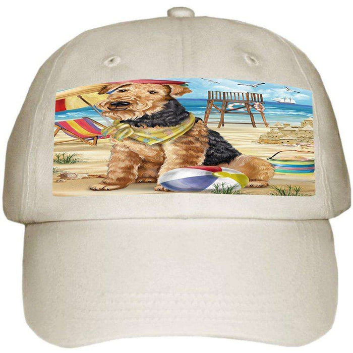 Pet Friendly Beach Airedale Terrier Dog Ball Hat Cap HAT49542