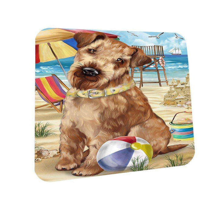 Pet Friendly Beach Airedale Terrier Dog Coasters Set of 4 CST48559