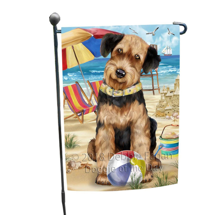 Pet Friendly Beach Airedale Terrier Dog Garden Flag GFLG48510