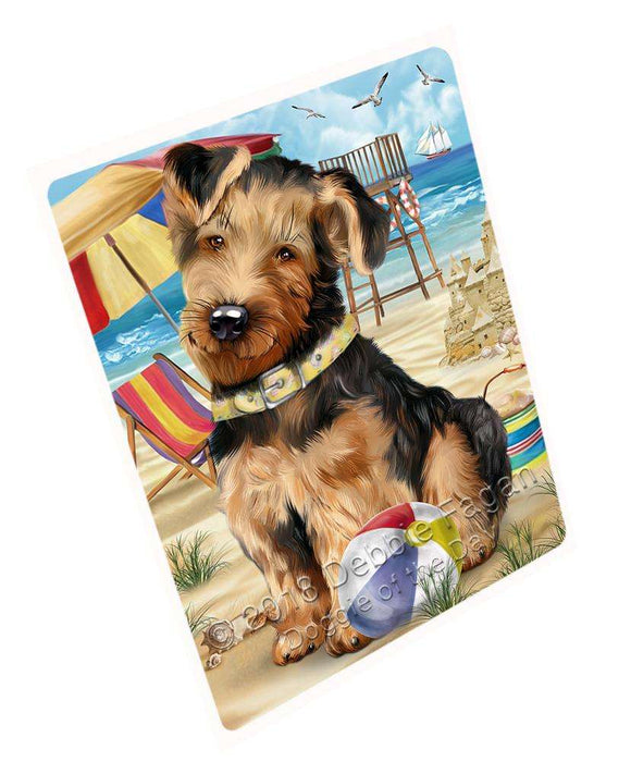 Pet Friendly Beach Airedale Terrier Dog Magnet Mini (3.5" x 2") MAG49491