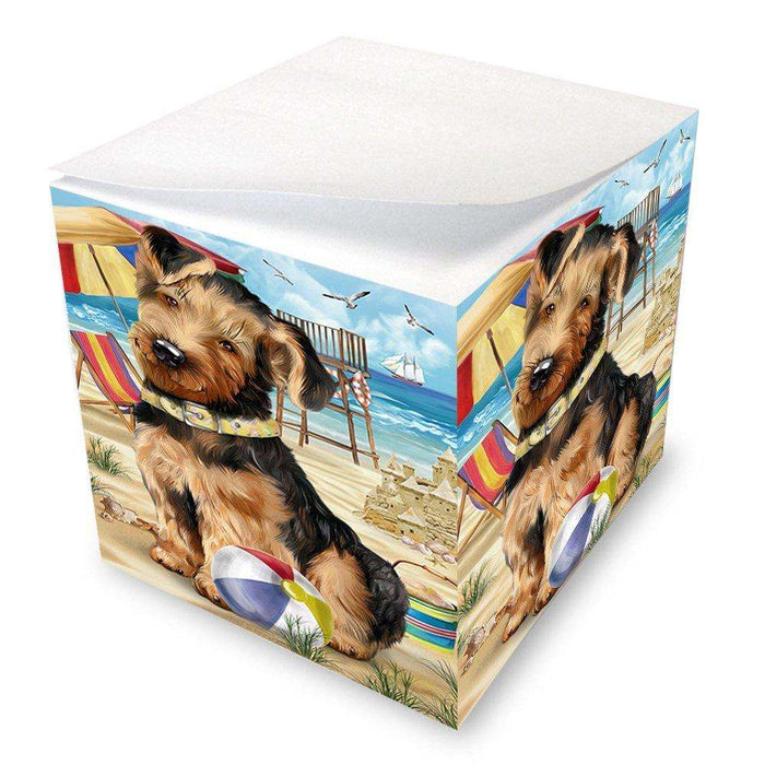 Pet Friendly Beach Airedale Terrier Dog Note Cube NOC48599