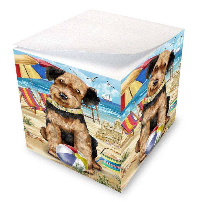 Pet Friendly Beach Airedale Terrier Dog Note Cube NOC48601