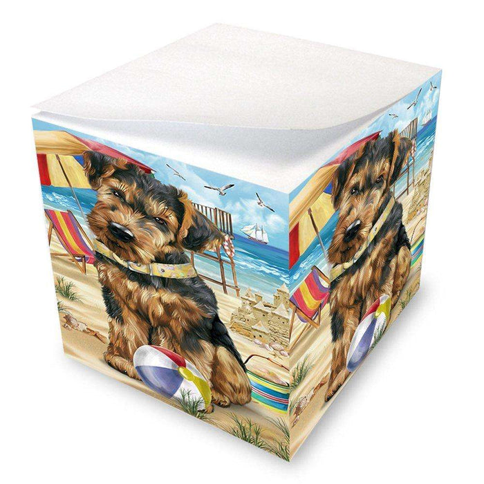 Pet Friendly Beach Airedale Terrier Dog Note Cube NOC48602