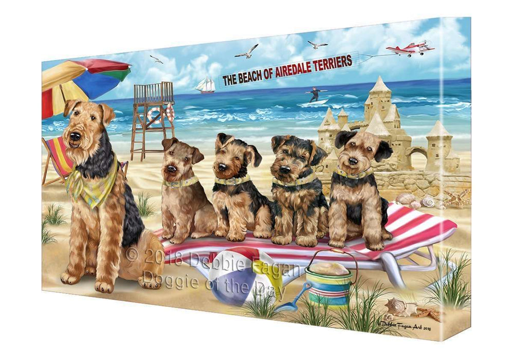 Pet Friendly Beach Airedale Terriers Dog Canvas Wall Art CVS52455
