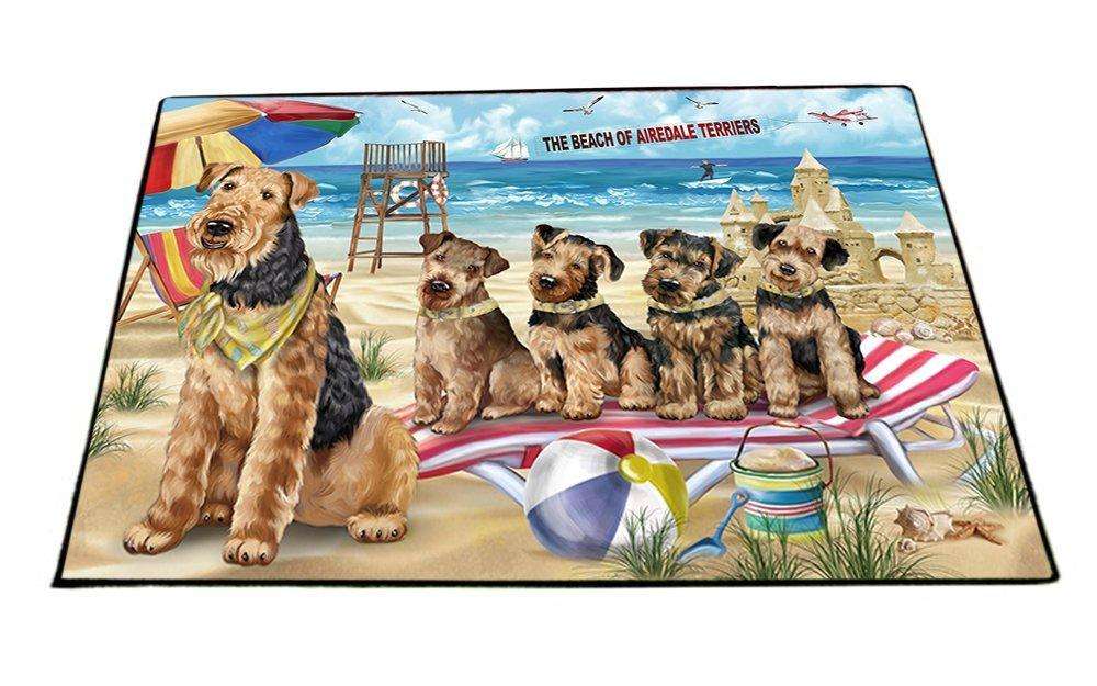 Pet Friendly Beach Airedale Terriers Dog Floormat FLMS49239