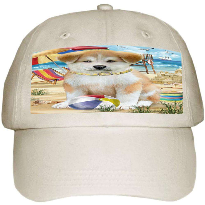 Pet Friendly Beach Akita Dog  Ball Hat Cap HAT53571