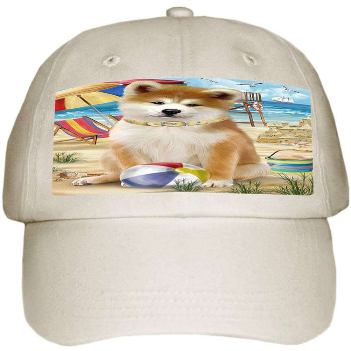 Pet Friendly Beach Akita Dog  Ball Hat Cap HAT53574