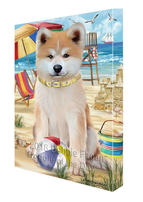 Pet Friendly Beach Akita Dog Canvas Wall Art CVS65257