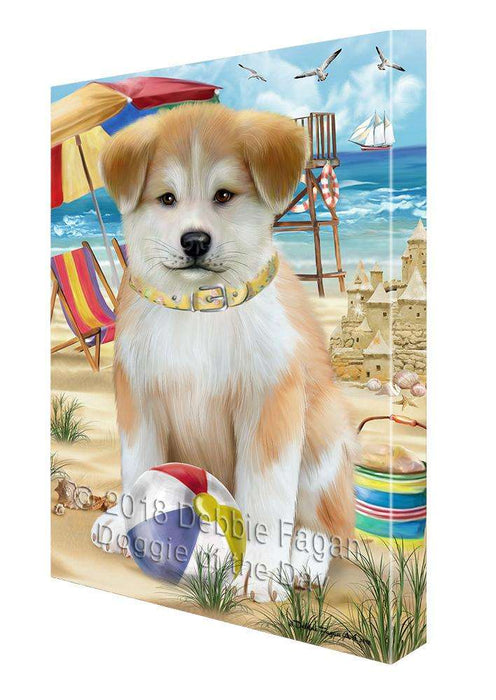 Pet Friendly Beach Akita Dog Canvas Wall Art CVS65266