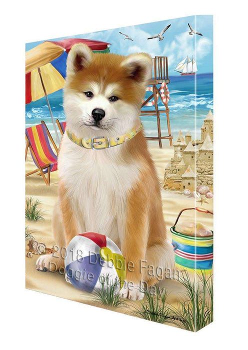 Pet Friendly Beach Akita Dog Canvas Wall Art CVS65275