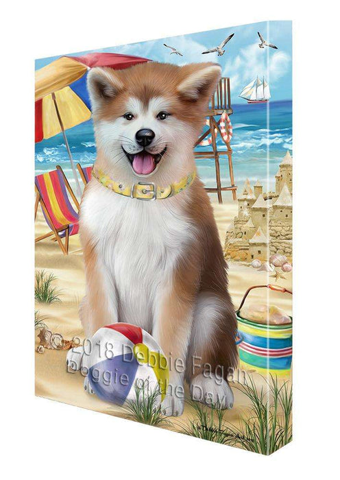 Pet Friendly Beach Akita Dog Canvas Wall Art CVS65284