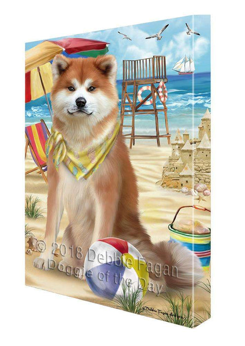 Pet Friendly Beach Akita Dog Canvas Wall Art CVS65293