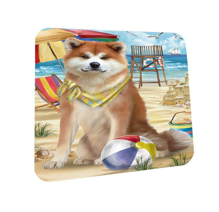 Pet Friendly Beach Akita Dog Coasters Set of 4 CST49908