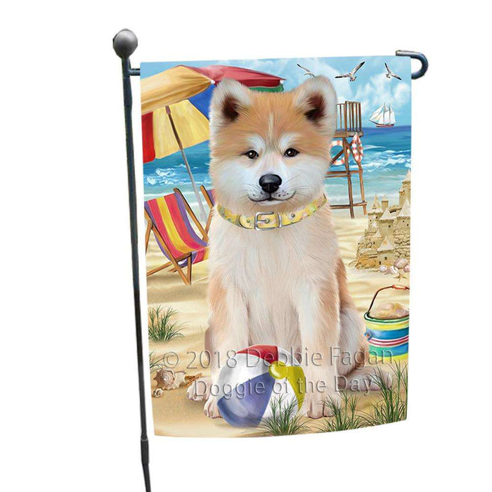Pet Friendly Beach Akita Dog Garden Flag GFLG49774
