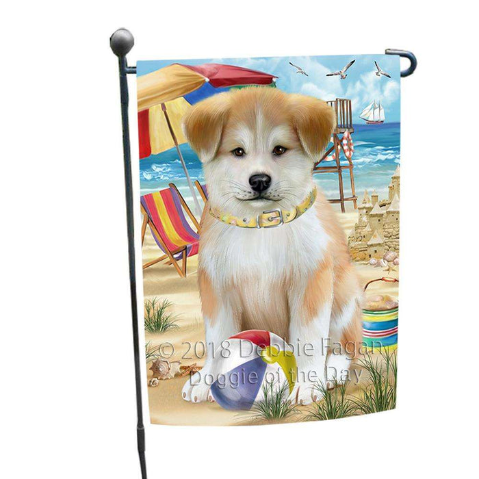 Pet Friendly Beach Akita Dog Garden Flag GFLG49775
