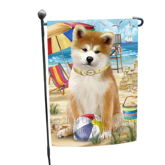 Pet Friendly Beach Akita Dog Garden Flag GFLG49776